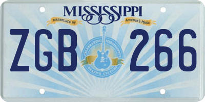 MS license plate ZGB266