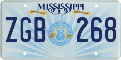MS license plate ZGB268