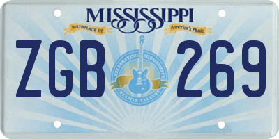 MS license plate ZGB269