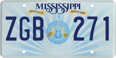 MS license plate ZGB271