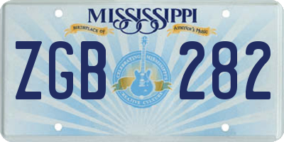 MS license plate ZGB282