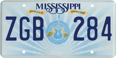 MS license plate ZGB284