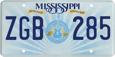 MS license plate ZGB285