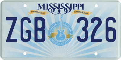 MS license plate ZGB326