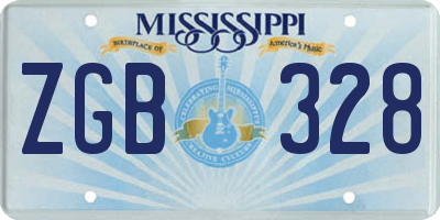 MS license plate ZGB328