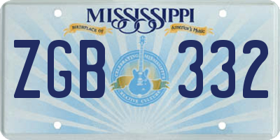 MS license plate ZGB332