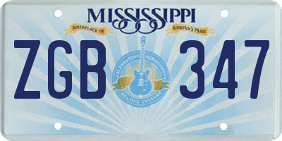 MS license plate ZGB347