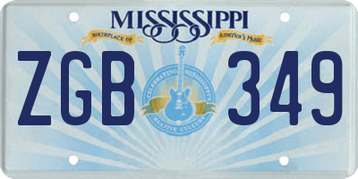 MS license plate ZGB349
