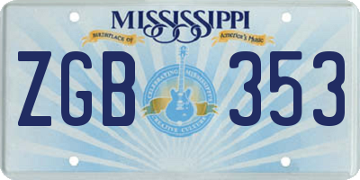 MS license plate ZGB353