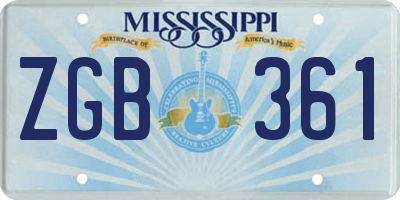 MS license plate ZGB361