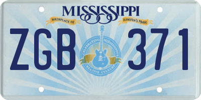 MS license plate ZGB371