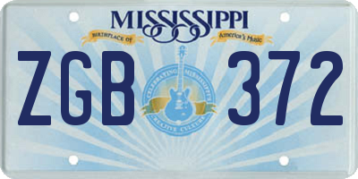 MS license plate ZGB372