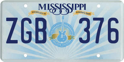 MS license plate ZGB376