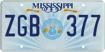 MS license plate ZGB377