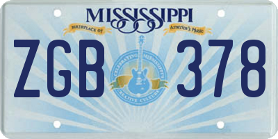 MS license plate ZGB378
