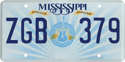 MS license plate ZGB379