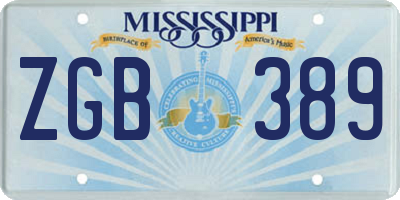 MS license plate ZGB389