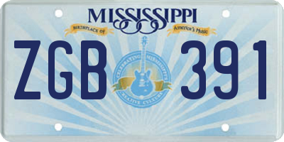 MS license plate ZGB391