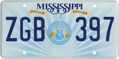 MS license plate ZGB397