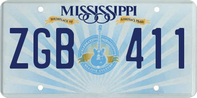 MS license plate ZGB411