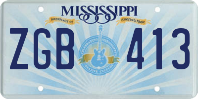 MS license plate ZGB413