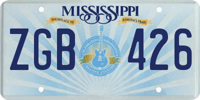 MS license plate ZGB426
