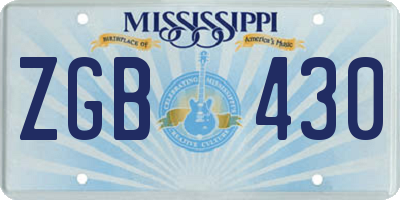 MS license plate ZGB430
