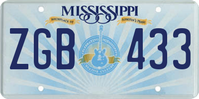 MS license plate ZGB433