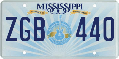 MS license plate ZGB440