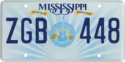 MS license plate ZGB448
