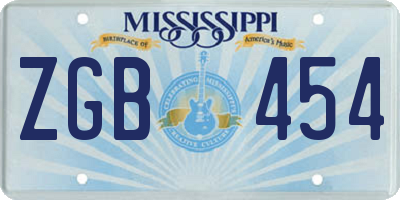 MS license plate ZGB454