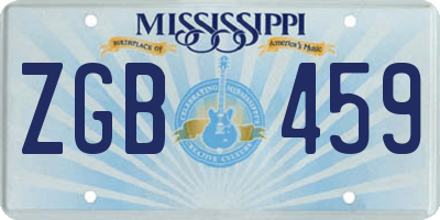 MS license plate ZGB459