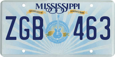MS license plate ZGB463