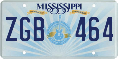 MS license plate ZGB464