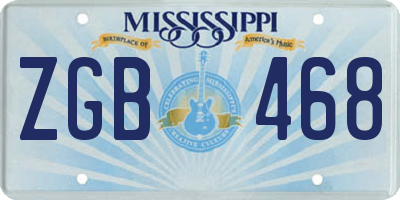 MS license plate ZGB468