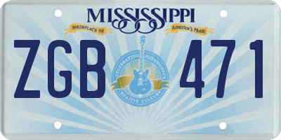 MS license plate ZGB471