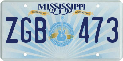 MS license plate ZGB473
