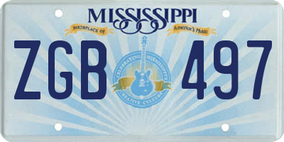 MS license plate ZGB497
