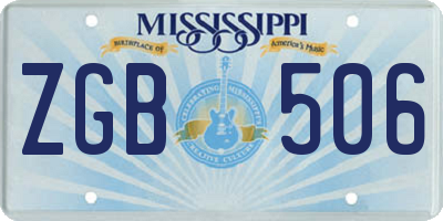 MS license plate ZGB506