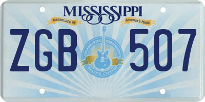 MS license plate ZGB507