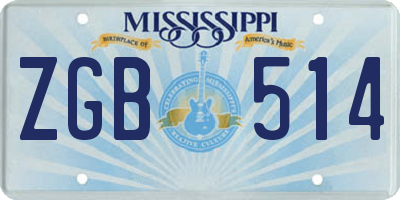 MS license plate ZGB514