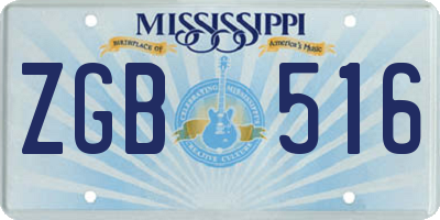 MS license plate ZGB516