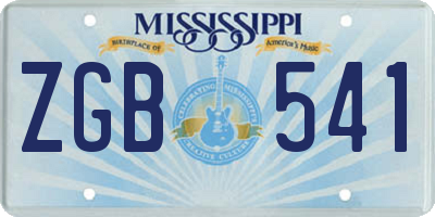 MS license plate ZGB541