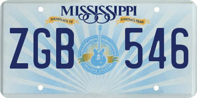 MS license plate ZGB546