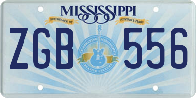MS license plate ZGB556