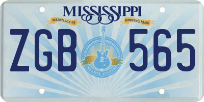 MS license plate ZGB565