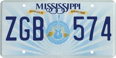 MS license plate ZGB574
