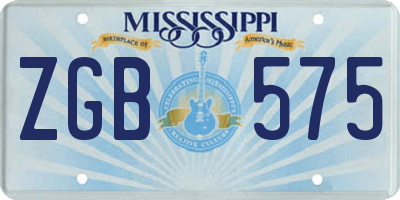 MS license plate ZGB575