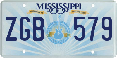MS license plate ZGB579