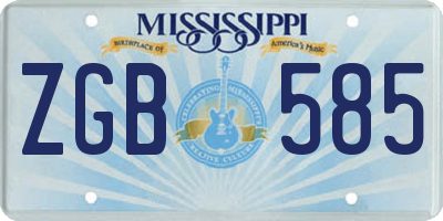 MS license plate ZGB585